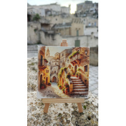 Mini Tela 10×10 – Stradina nei Sassi di Matera