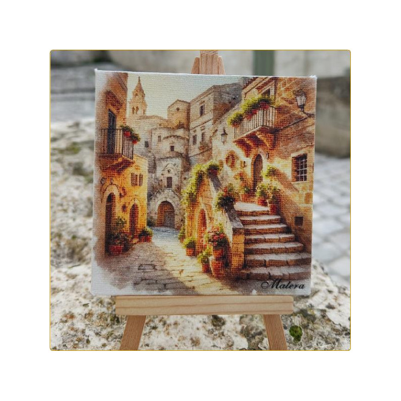 Mini Tela 10×10 – Stradina nei Sassi di Matera