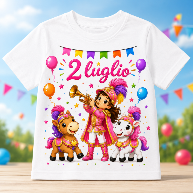 T-Shirt Bambino Piccolo Cavaliere 2 Luglio | Festa della Bruna | Liantonio