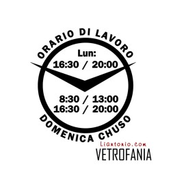 vetrofania disco orario